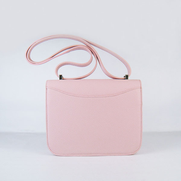 7A Hermes Oxhide Leather Message Bag Pink H017 - Click Image to Close